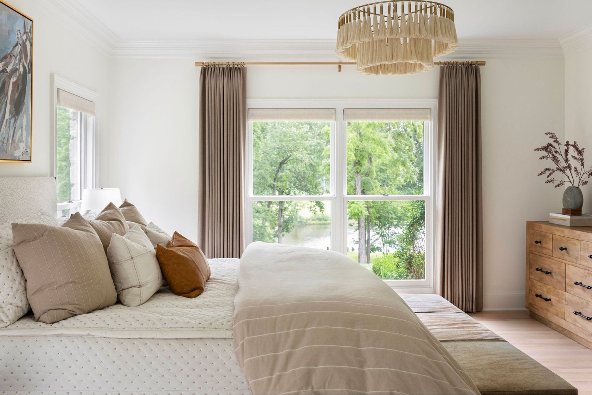 Master Bedroom designed by @thelistandfound - everything with an available source is linked, other sources listed below. 

*Bedding is @beddys Monroe Luxe Bundle with the Remington Duvet at the foot, and the Beau Lumbar Pillow. Code BETSY works for Beddy’s. 

*Curtains and hardware are custom from @uptowndrapes 

*Bench at the foot of the bed was custom made. 

* “Wildfire” horse painting above the bed is from www.deeanndesigns.com a female faith-based artist in Franklin, TN 


#LTKhome #LTKSale #LTKstyletip