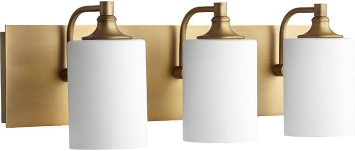 Quorum 5009-3-80 Celeste 24.5" 3-Light Bath Vanity in Aged Brass | Amazon (US)