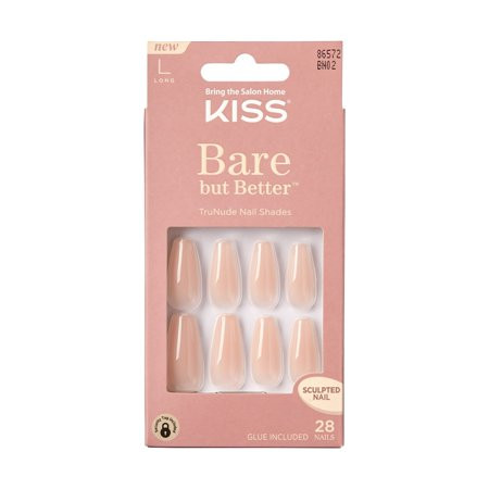 (2 pack) KISS USA Bare but Better Sculpted Nude Fake Nails Nude Drama 28 Count | Walmart (US)