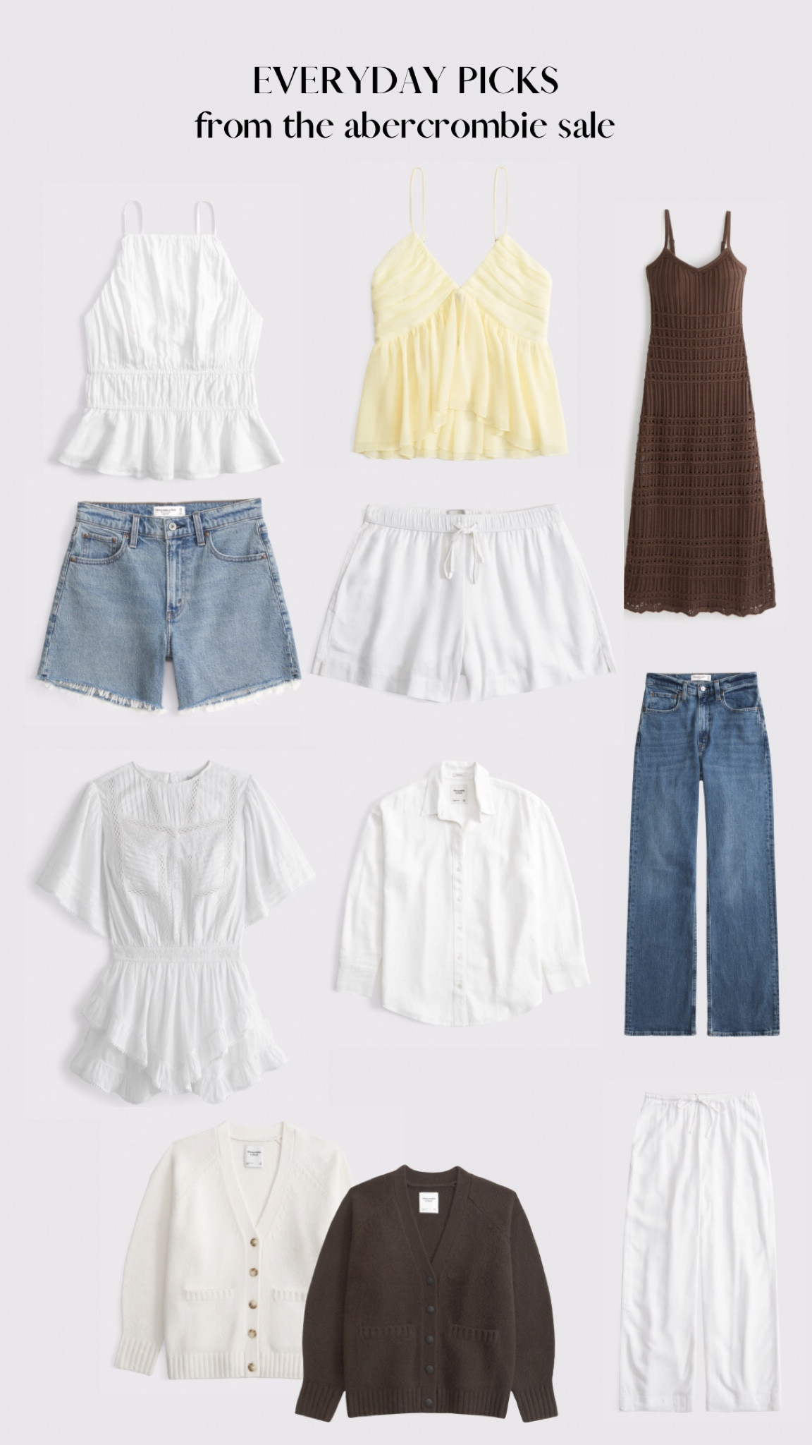 Obsessed with these amazing finds in the Abercrombie sale! I have the shorts and jeans - they are classic capsule pieces that will never go out of style, TTS. I also recently bought the v neck cami in cream and sized down (XS) - it’s so light and perfect for summer. The dad cardigans look SO luxe, a look for less version of Jenni Kayne (added to cart immediately)!

#LTKFindsUnder100 #LTKSeasonal #LTKSaleAlert