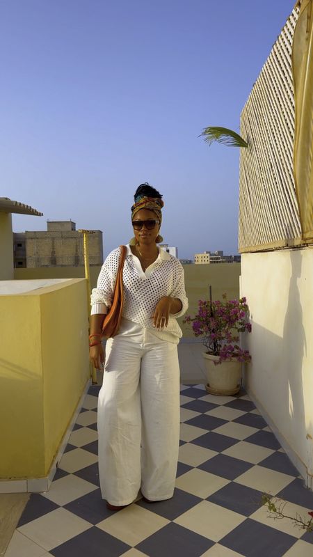 Loved this all white look for a day in the desert in Senegal! The pants are a part of a set 😍 linked them below. 

Bag is old from Anthropologie!

I am 5’9 | 200 lbs wearing a size 12 in the pants set and large in the sweater 

#LTKstyletip #LTKtravel #LTKmidsize