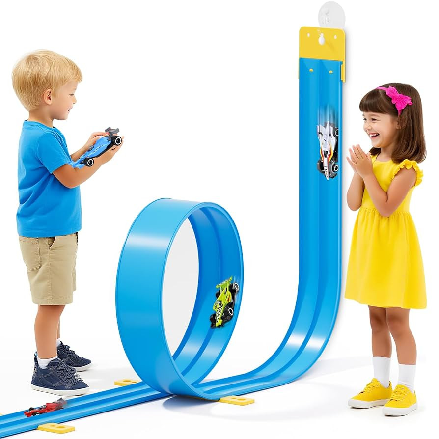 13 Ft Flexible Race Car Track Compatible with Hot Wheels and Diecast 1:64th Cars,Classic Long Rol... | Amazon (US)