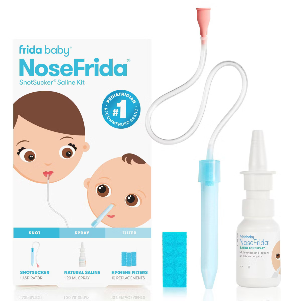 Frida Baby Baby Nasal Aspirator NoseFrida The Snotsucker All-Natural Saline Nasal Spray - 12ct | Target