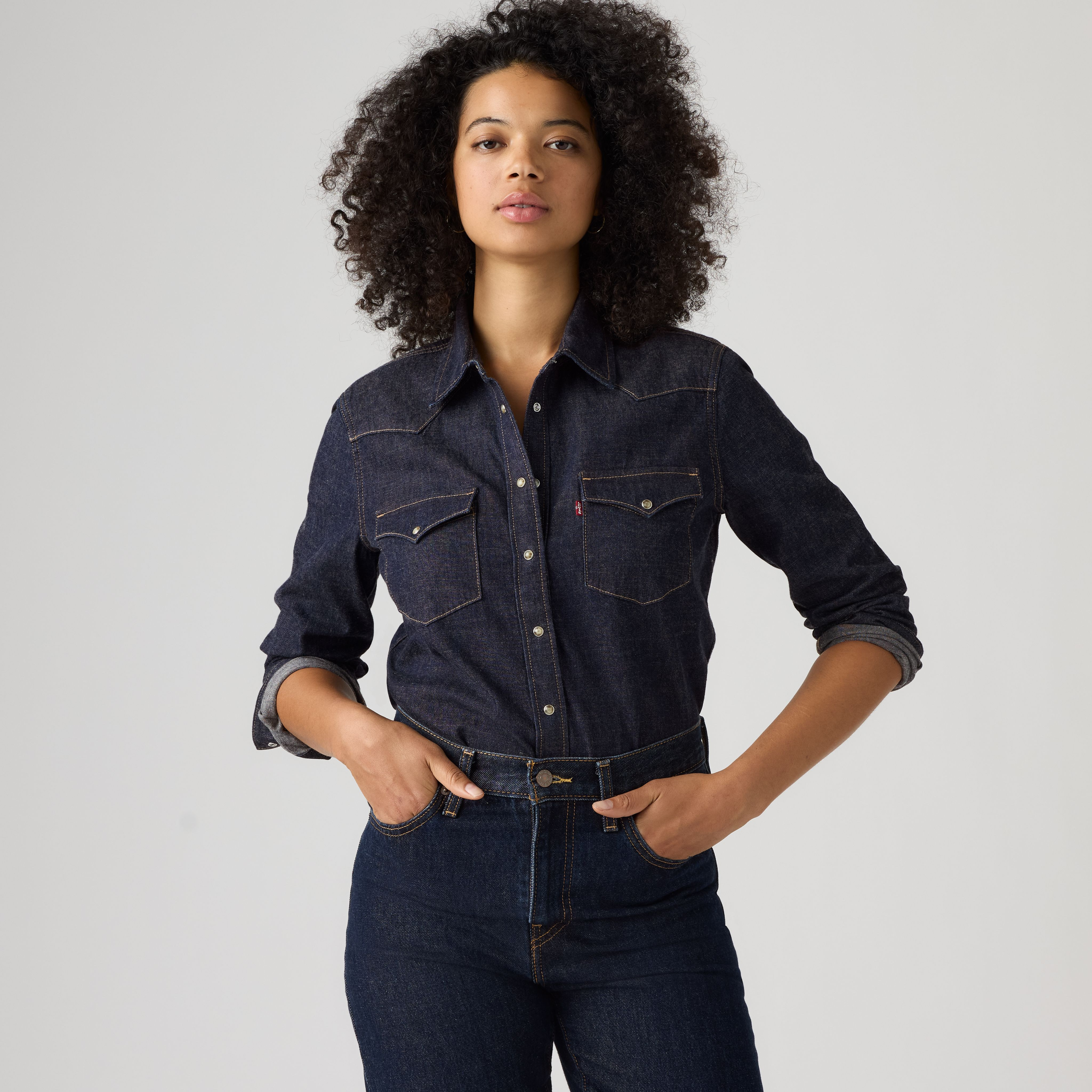 Levi's Heritage Western Denim Shirt - Women's - L - Medium Wash / First Impression Western | Levi's UK