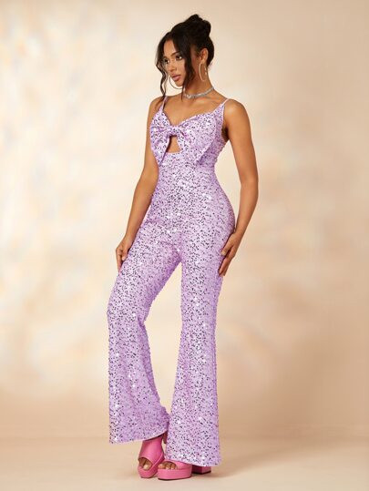 Cut Out Bow Front Sequin Cami Jumpsuit
       
              
              $30.49        
    $2... | SHEIN