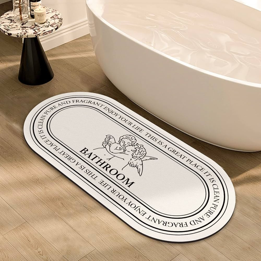 Bosap Bath Mat,Non-Slip Thin Bathroom Mat,Cute Bath Mat,Super Absorbent Floor Mat with Rubber Bac... | Amazon (US)