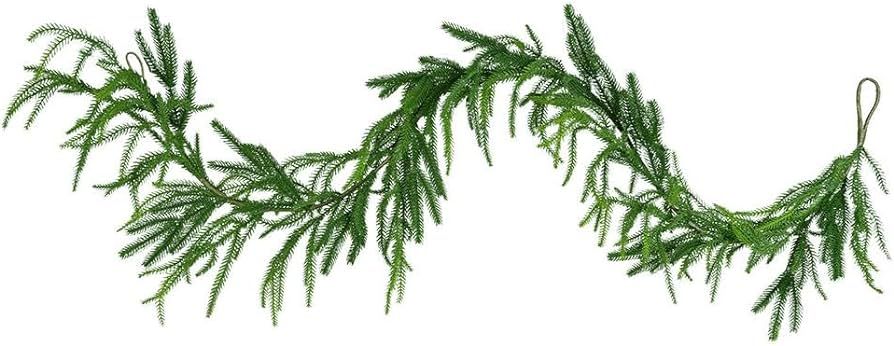 8.8ft Christmas Garland Decoration,Christmas Norfolk Pine Garland,Artificial Pine Greenery Garlan... | Amazon (US)