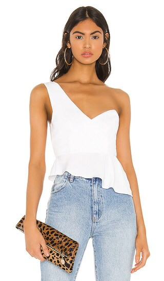 Karlie One Shoulder Top in White | Revolve Clothing (Global)
