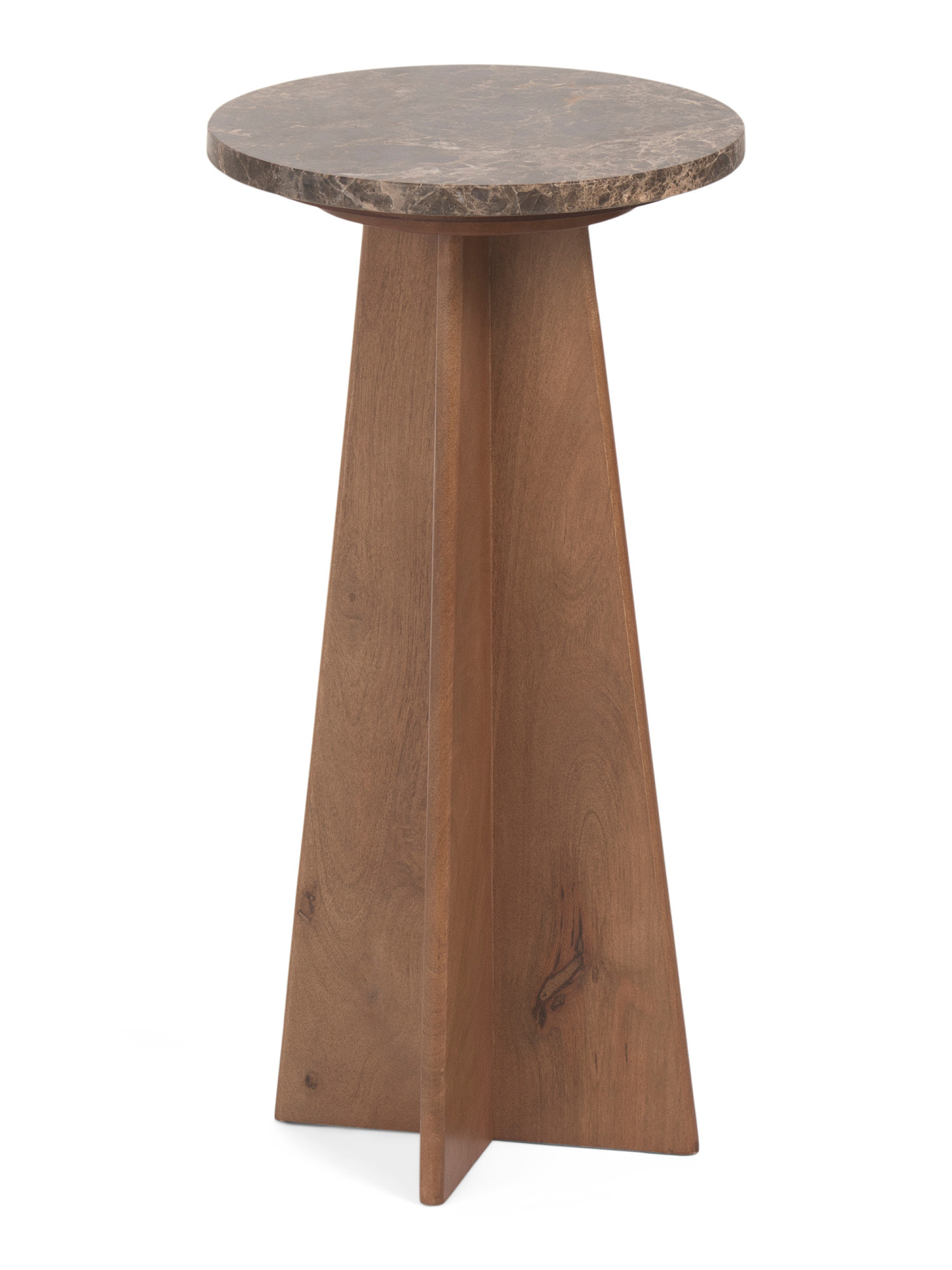12x24 Marble And Wooden Spanish Empredor Accent Table | TJ Maxx