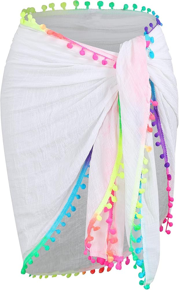 ZAFUL Boho Beach Cover Ups for Women Sarong Coverups Sheer Bikini Chiffon Wraps Skirts for Swimwe... | Amazon (US)