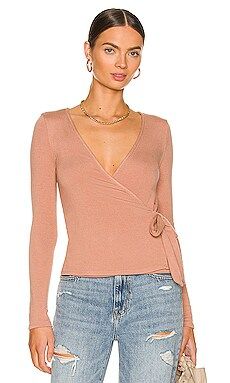 Lovers and Friends Frankie Wrap Top in Latte Brown from Revolve.com | Revolve Clothing (Global)