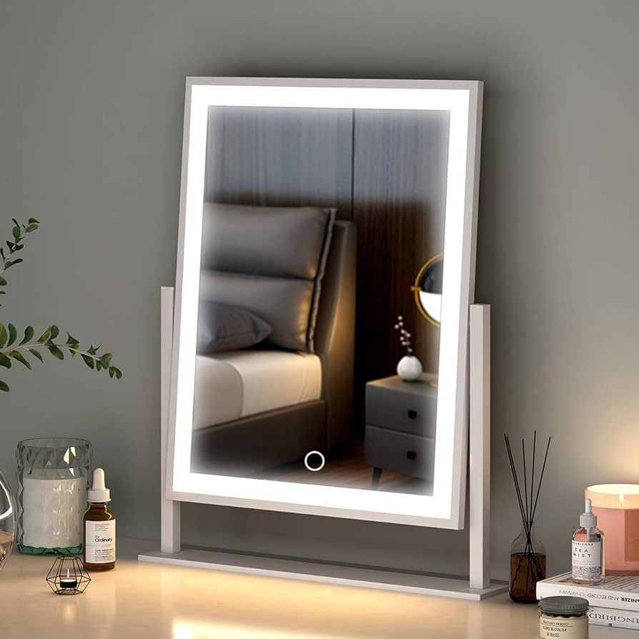 durup Lighted Hollywood Vanity Makeup Mirror with Smart Touch Control 3-Gear Dimable Light 360°R... | Amazon (US)
