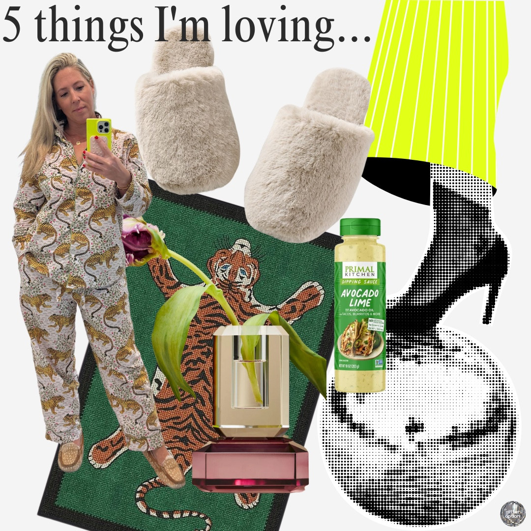 fave 5 this week
the most fun pjs - they get softer with every wash!
fuzzy slippers - bring on the cozy weather
this amazing vase!
want this green rug for my powder bath
I’ve been putting this sauce on all. the. things lately, delish!

#LTKStyleTip #LTKHome #LTKSeasonal