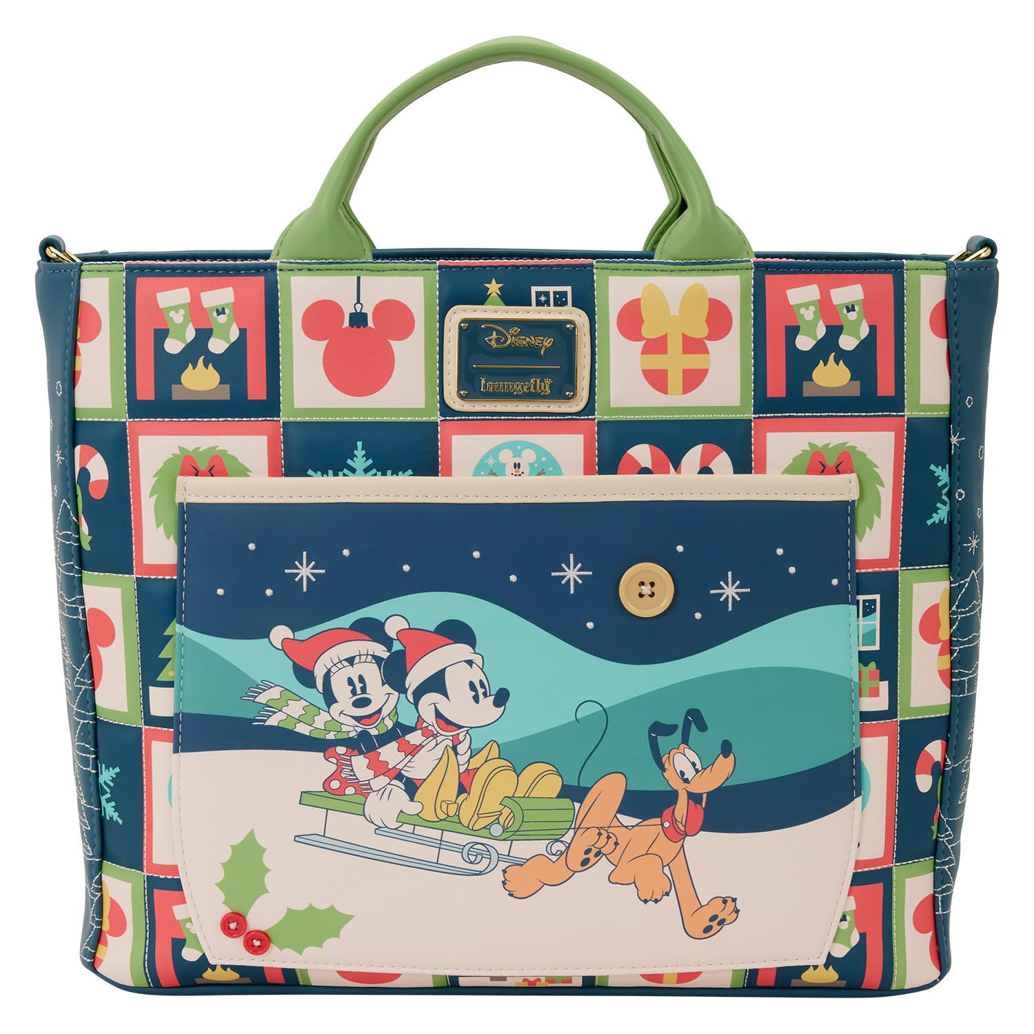 Loungefly Disney Mickey and Minnie Holiday Convertible Tote Bag | Amazon (US)