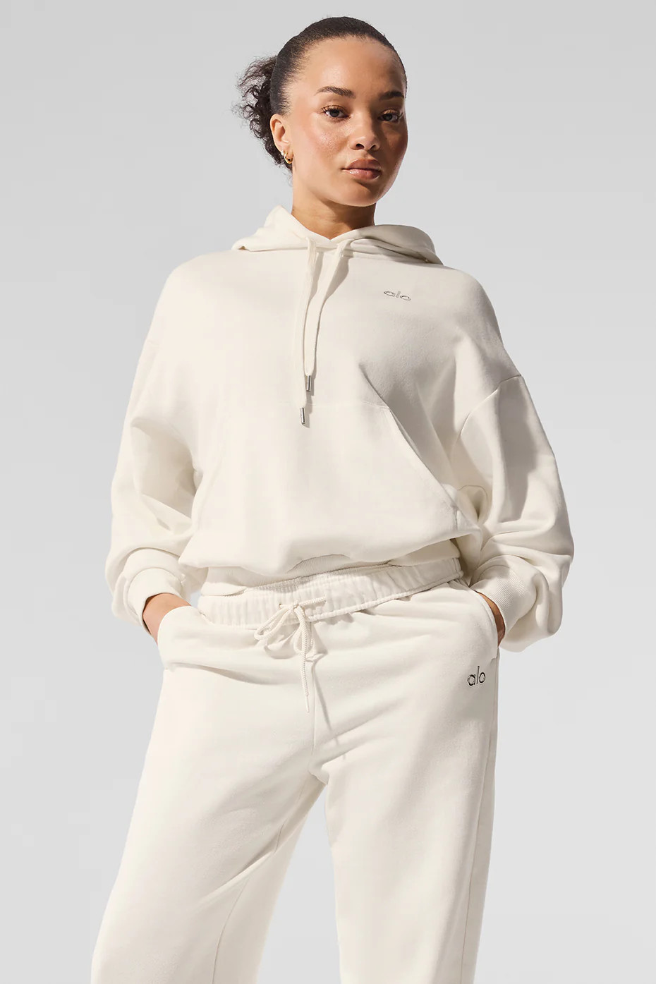 Alo Yoga� | Accolade Hoodie in Ivory White, Size: Large | Alo Yoga