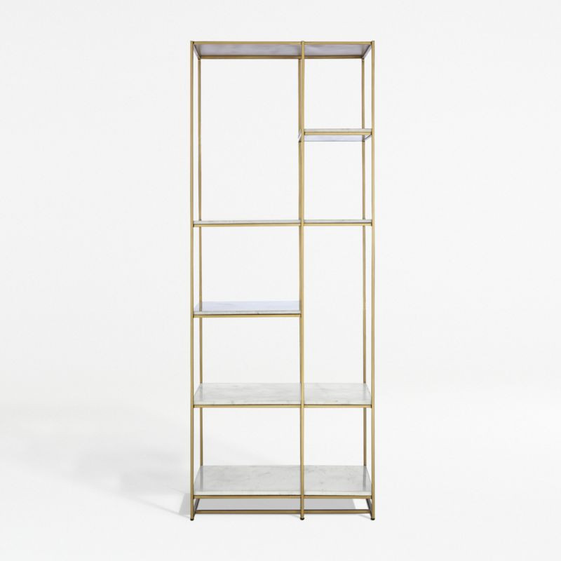 Estelle Brass and Marble Bookcase + Reviews | Crate and Barrel | Crate & Barrel