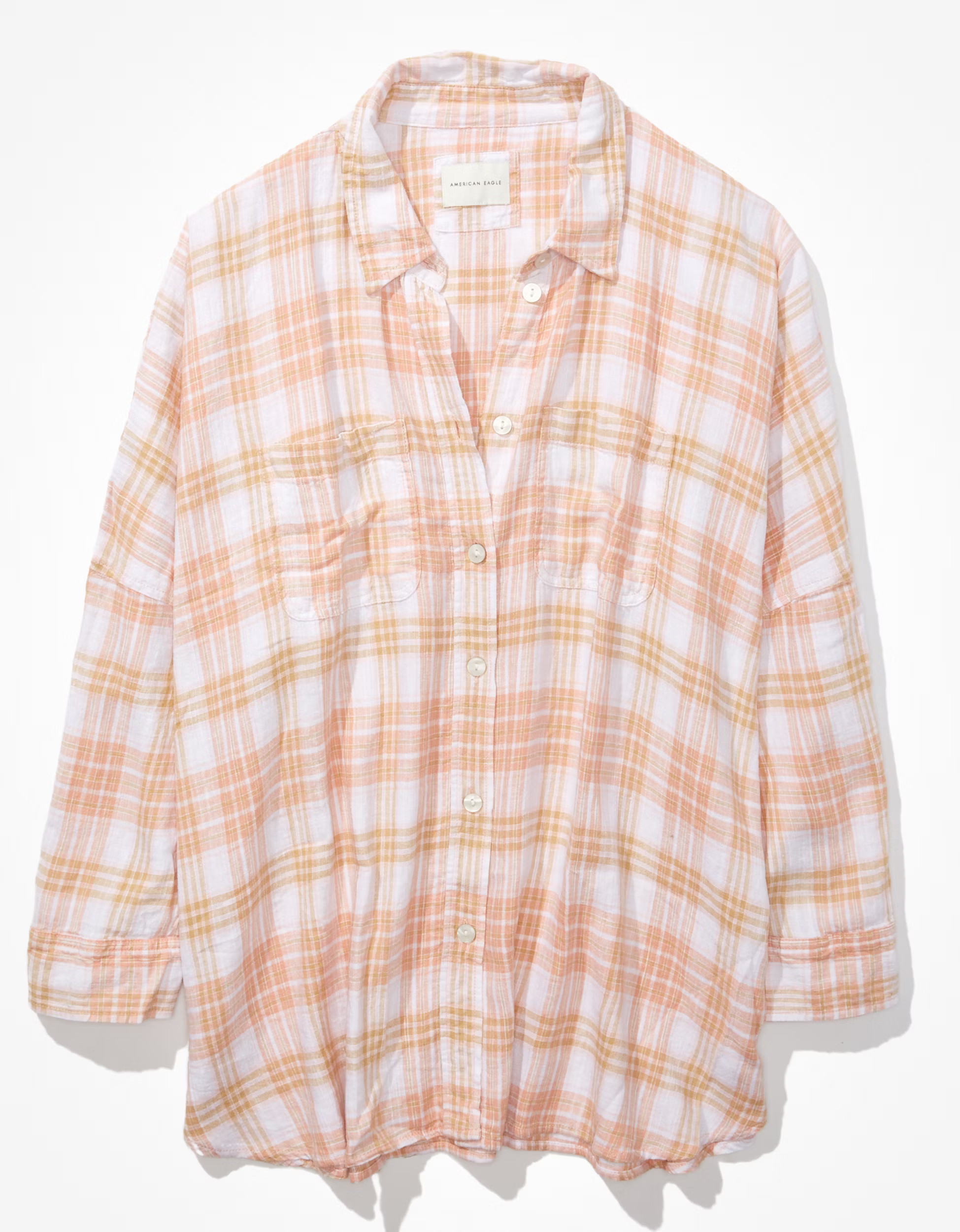 AE Oversized Button-Up Beach Shirt | American Eagle Outfitters (US & CA)