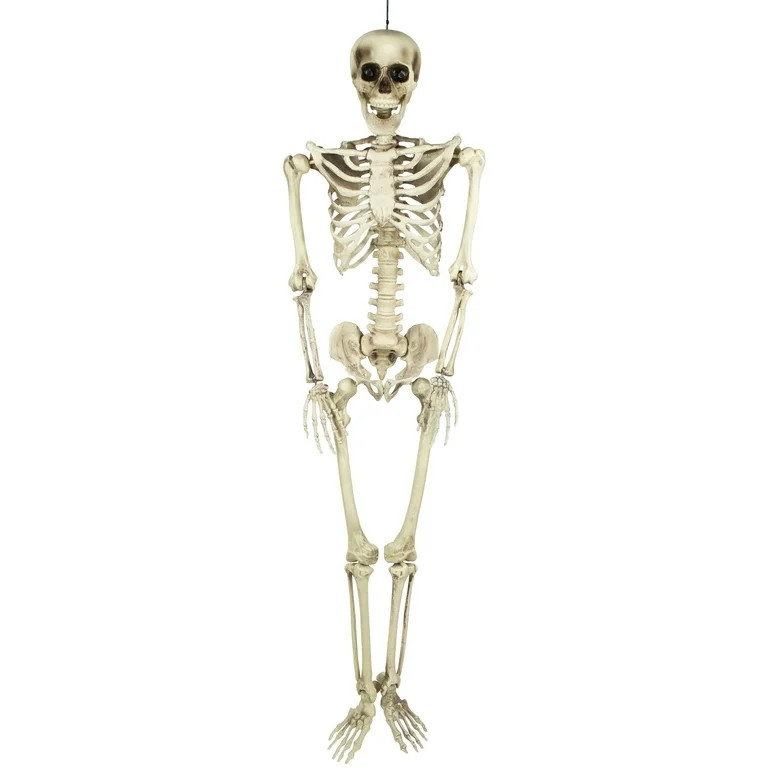 Northlight 5' Life Size Skeleton Indoor/Outdoor Halloween Decoration - White/Gray | Walmart (US)