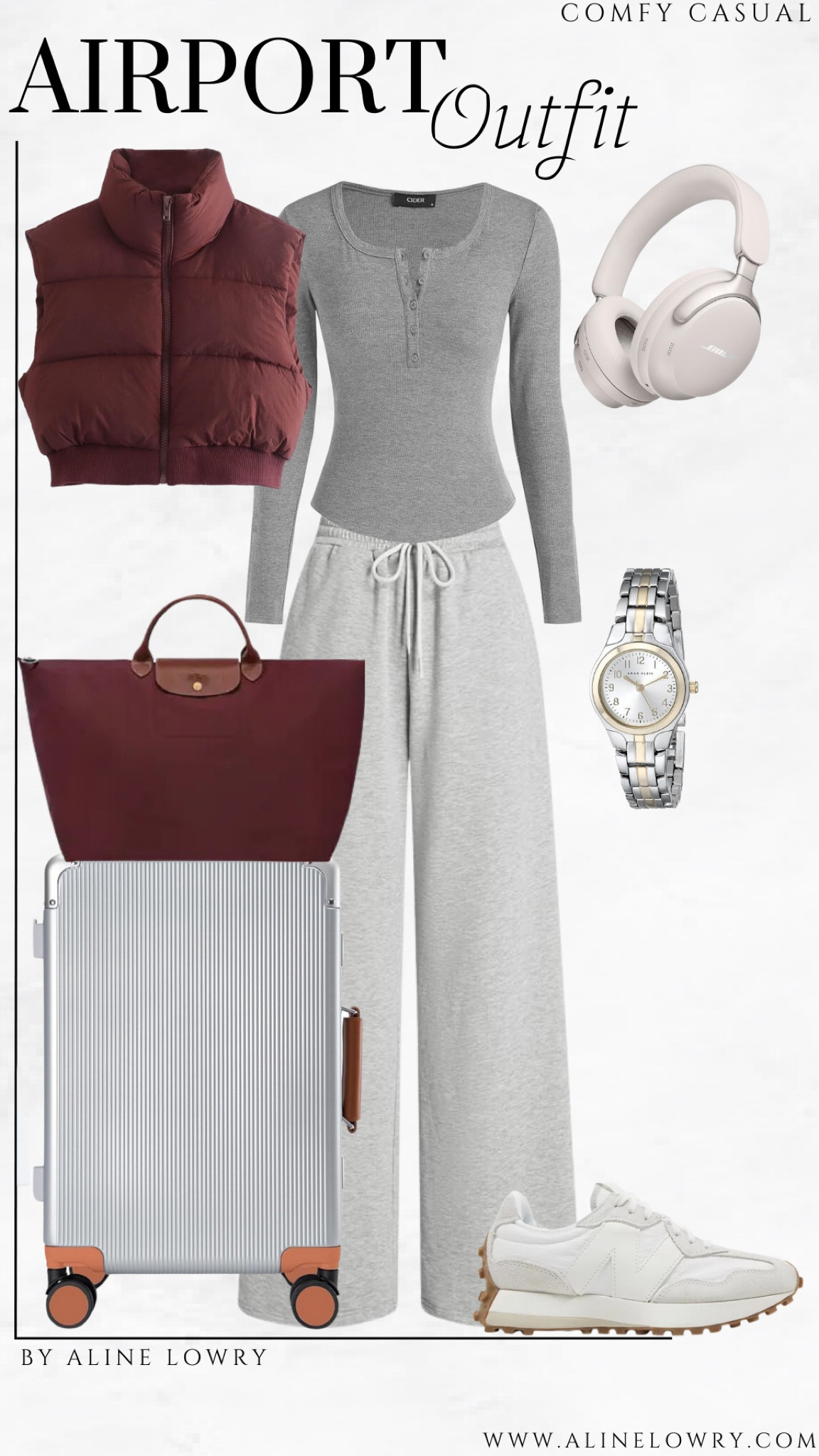 Amazon airport travel outfit - gray and burgundy 🤍

#LTKStyleTip #LTKSeasonal #LTKTravel