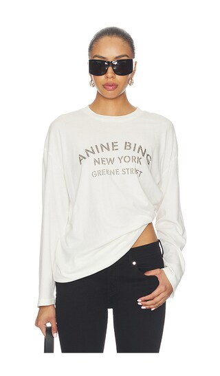 Ivan Long Sleeve New York Stencil in Ivory | Revolve Clothing (Global)