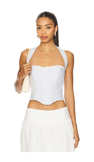 MAJORELLE Danica Top in Baby Blue. - size M | Revolve Clothing (Global)