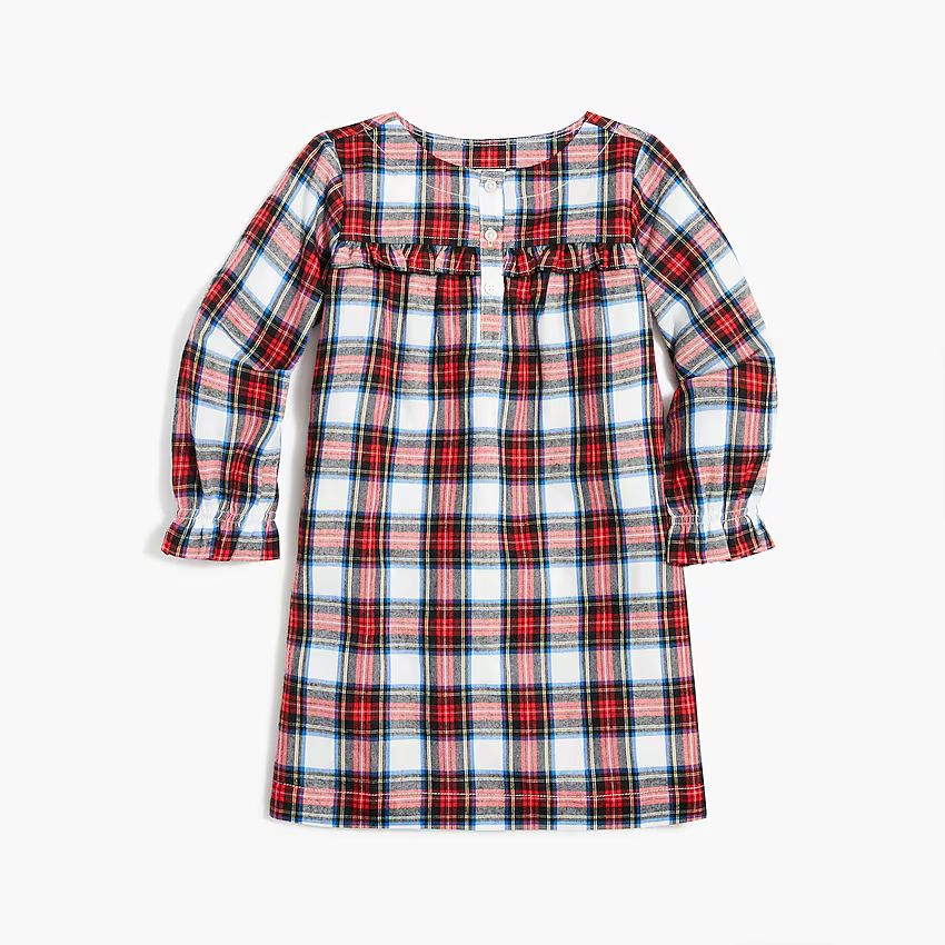 Girls' flannel plaid nightgown | J.Crew Factory