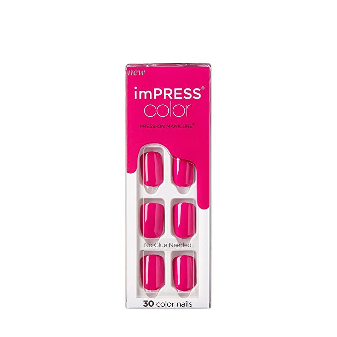 KISS imPRESS Color Press-On Nails Polish-Free Manicure Set, ‘Orchid Festival’, 30 Chip-Proof,... | Amazon (US)