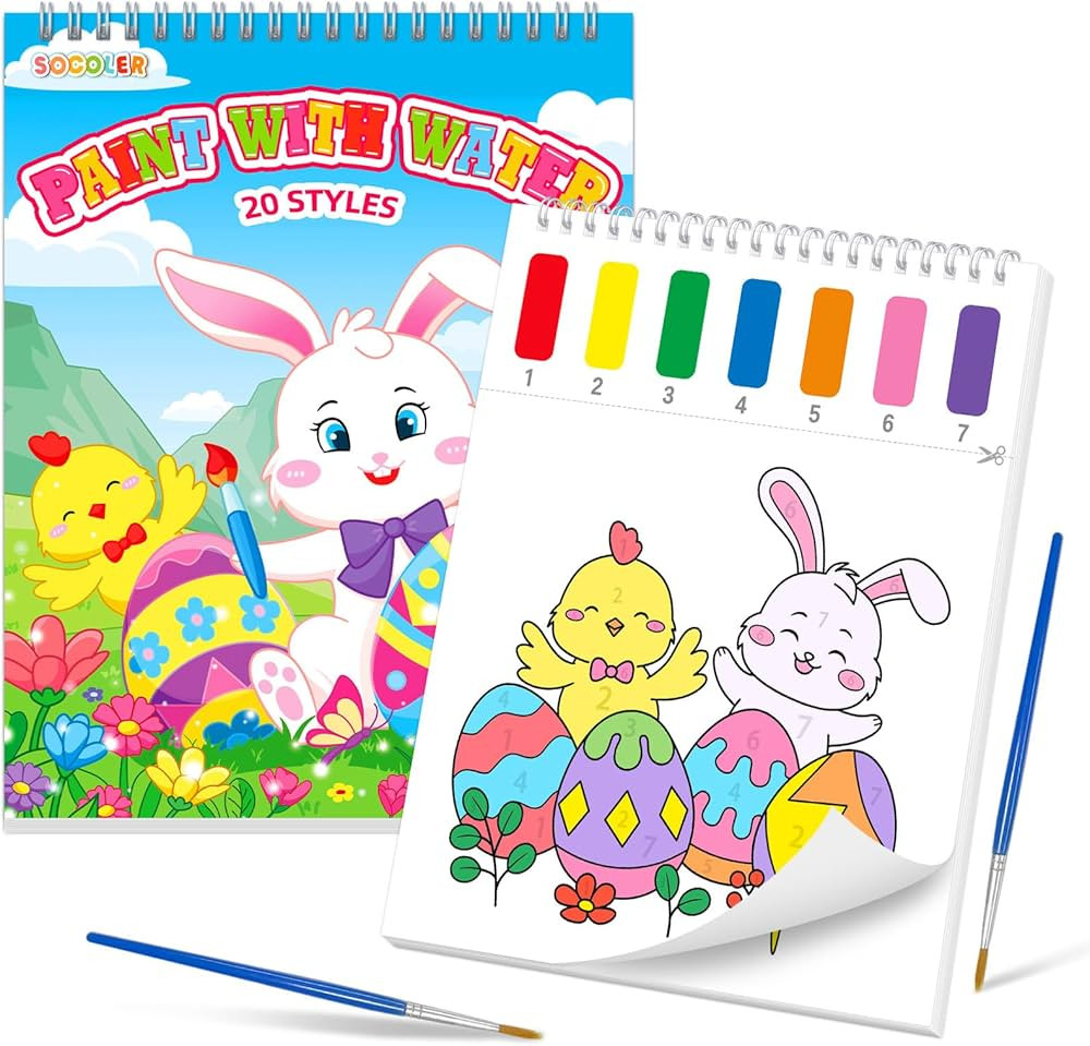 SOCOLER Paint with Water Coloring Books for Toddlers, Easter Theme Mess Free Watercolor Painting ... | Amazon (US)