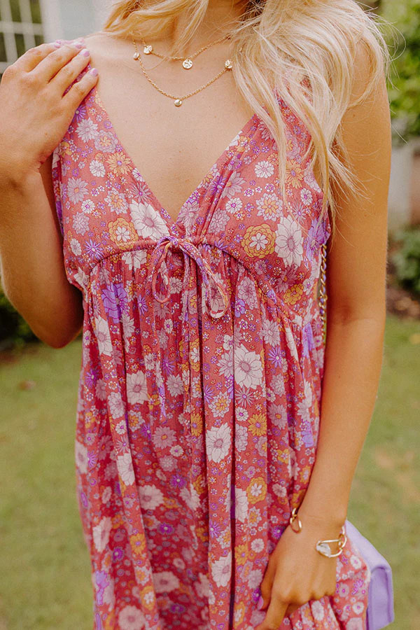 Dancing In The Rain Floral Babydoll Dress In Rose | Impressions Online Boutique