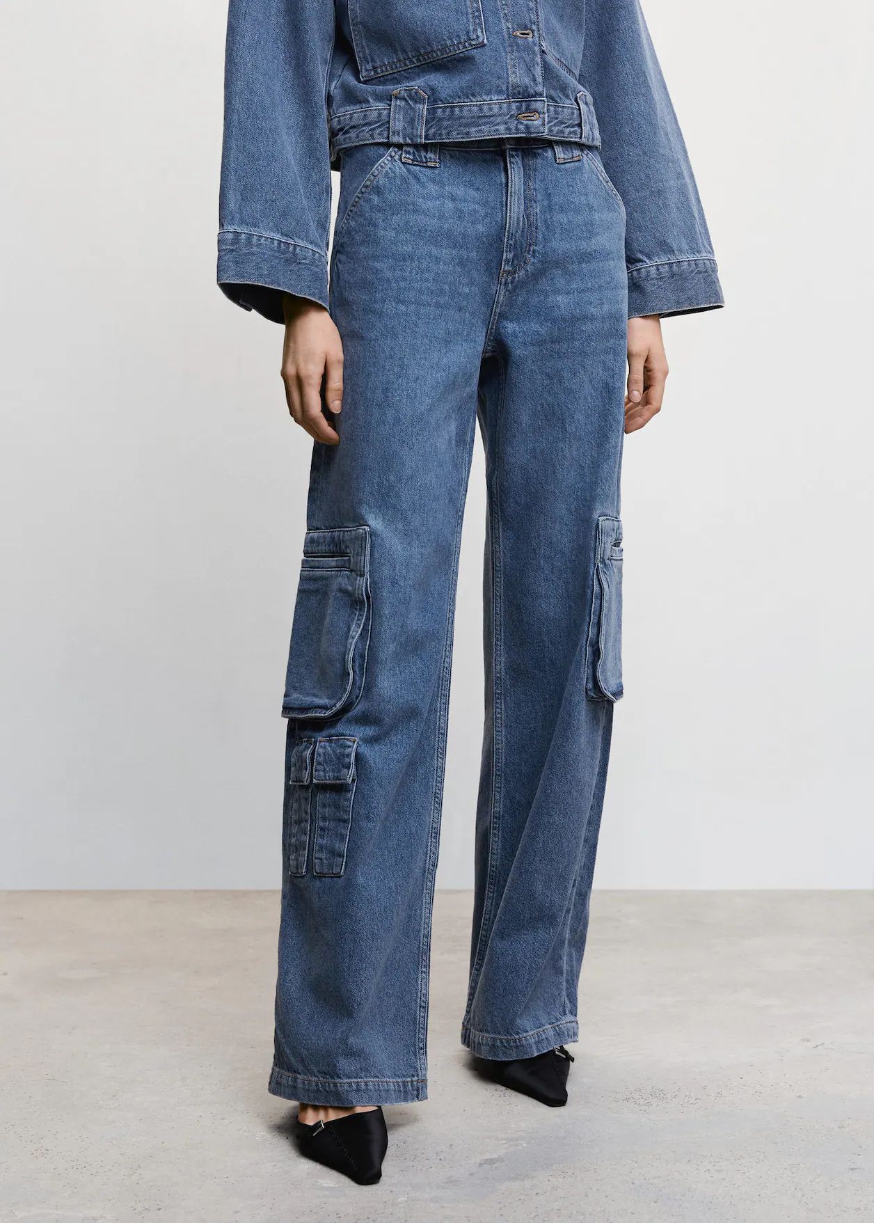 Multi-pocket cargo jeans -  Women | Mango USA | MANGO (US)