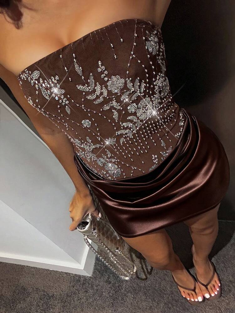 Sequin Brown | SHEIN