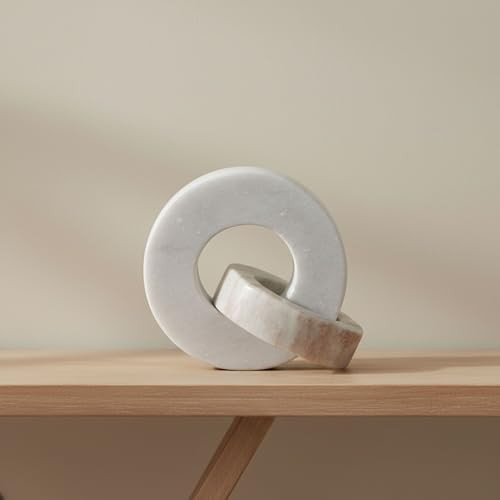 Home Decor and Bathroom Decor Marble Double Ring - Modern Shelf Sculpture and Office Accents for ... | Amazon (US)