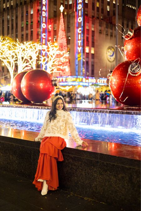 Holiday dress 
Holiday style 
Holiday ready 
Christmas outfit 
Red skirt 
Sequin sweater 


#LTKfindsunder50 #LTKHoliday #LTKsalealert