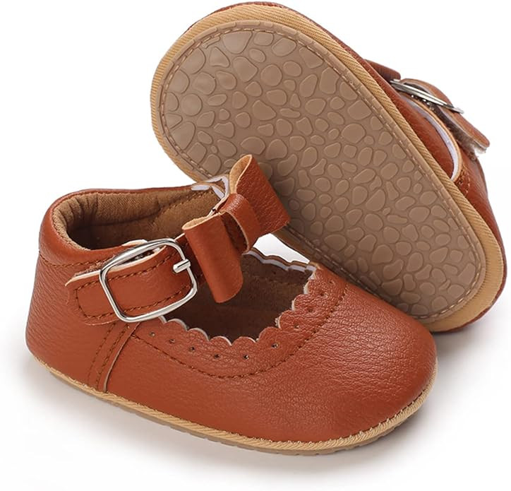 LAFEGEN Baby Girl Shoes Non Slip Soft Sole PU Leather Infant Toddler Mary Jane Flats First Walker... | Amazon (US)