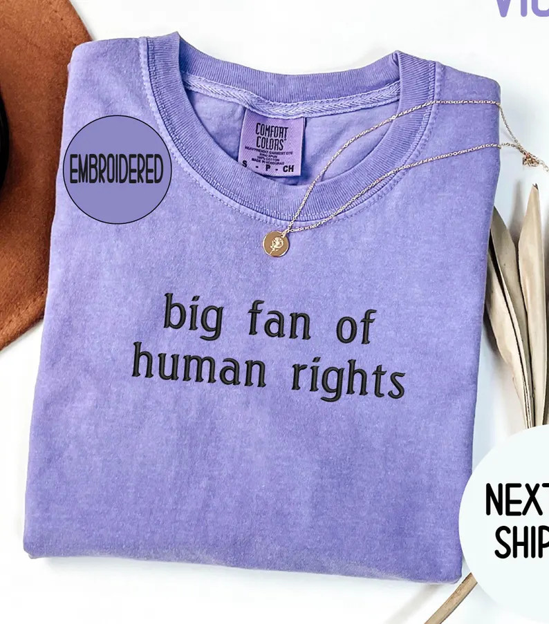 Embroidered Human Rights Comfort Colors Shirt: Social Justice Tee - Etsy | Etsy (US)