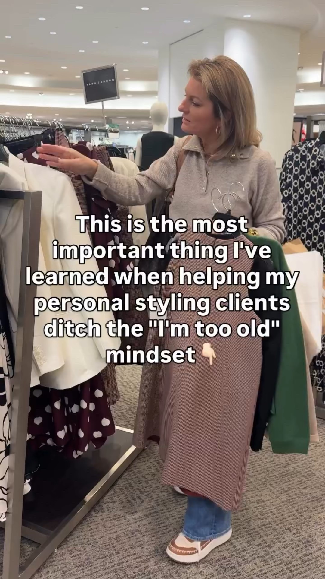 “I’m too old to wear that.” 

We hear it all the time, but here’s the truth: Style doesn’t have an expiration date. 

One of the most important things we’ve learned when helping clients ditch the “too old” mindset is that age isn’t the issue—confidence is. 

💡 Confidence comes from wearing clothes that reflect you today. 
💡 It’s about embracing timeless wardrobe staples and sprinkling in trends that feel authentic. 
💡 It’s choosing fit, fabrics, and accessories that support how you want to show up in the world. 

Age isn’t a limit—it’s an asset. You’ve earned your confidence, so let’s style it to match. - DM us if you’re ready to love your wardrobe at every age. Let’s create outfits that feel effortless and you.