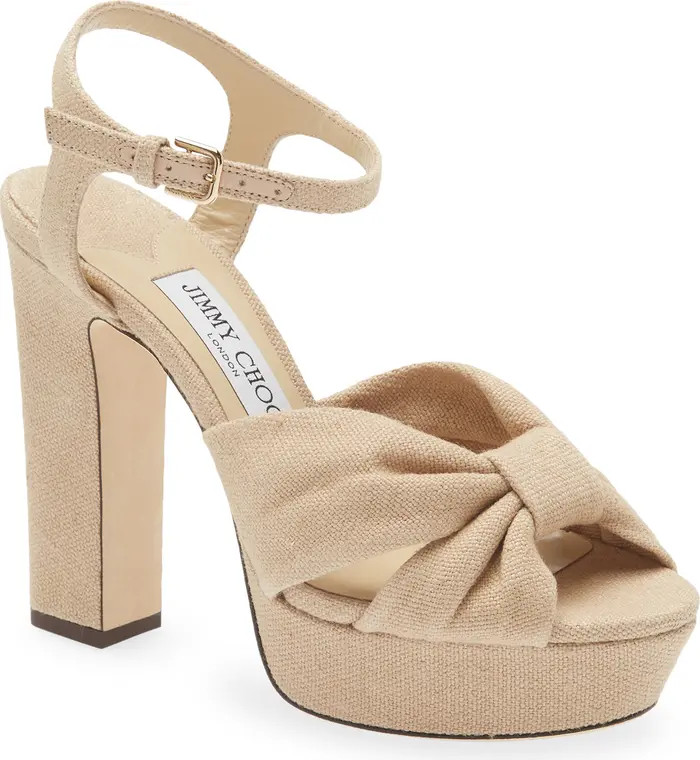 Heloise Linen Canvas Platform Sandal (Women) | Nordstrom