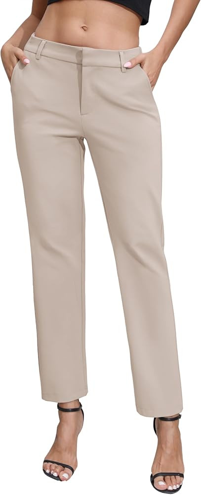 Urban CoCo Women's Elastic Waisted Dress Pants Business Work Casual Stretch Slacks with Pockets | Amazon (US)