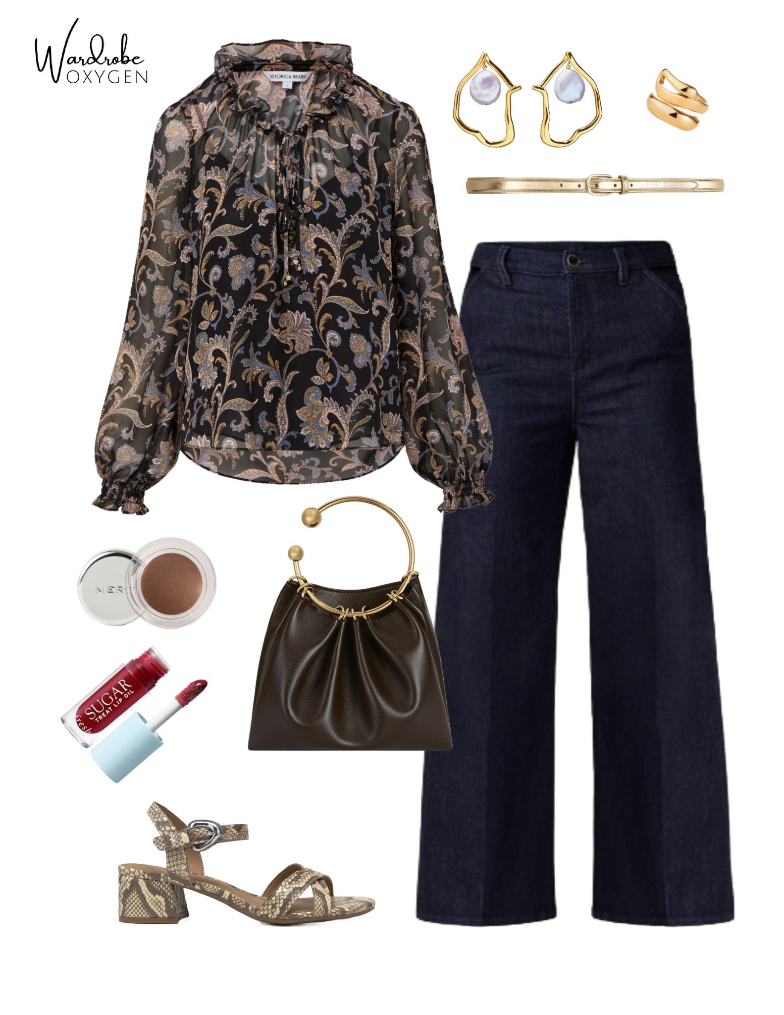 The Trouser Jean styled for a night out. A dark wash or black trouser jean can absolutely work for a night out and creative elevated occasions when paired with a top like this and these accessories. @Veronica Beard @Merit @Sephora 

#LTKSeasonal #LTKMidsize #LTKOver40