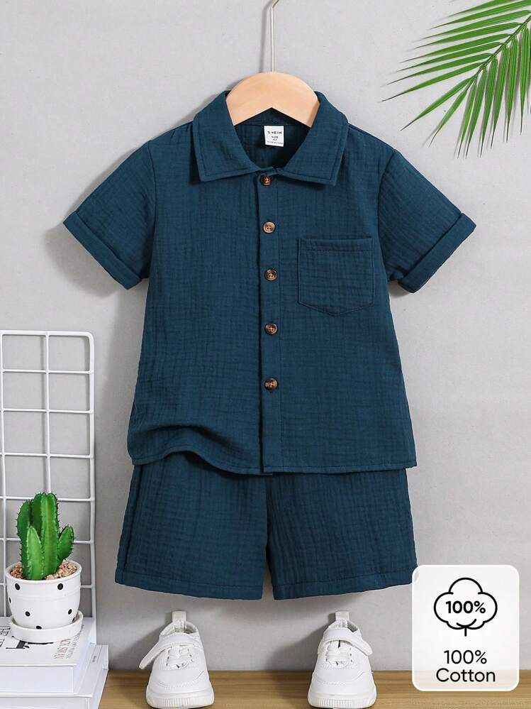 Set de short y CAMisa verano niño  | SHEIN