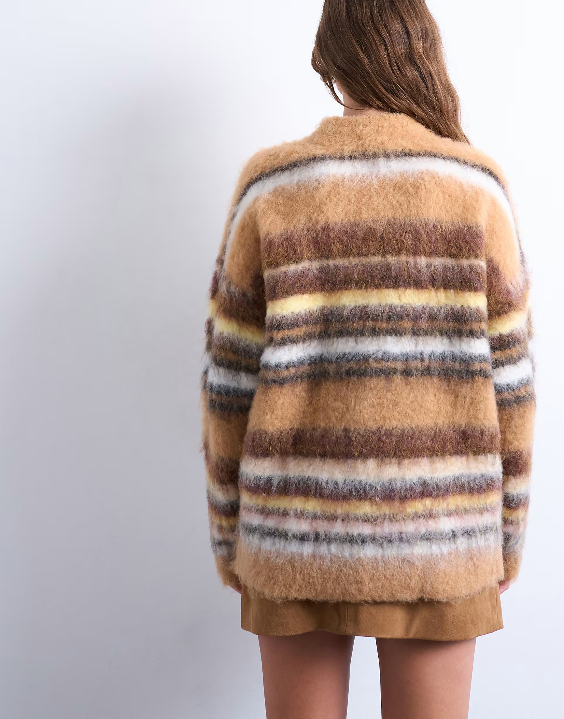 Topshop knit oversized striped sweater in neutral | ASOS | ASOS (Global)