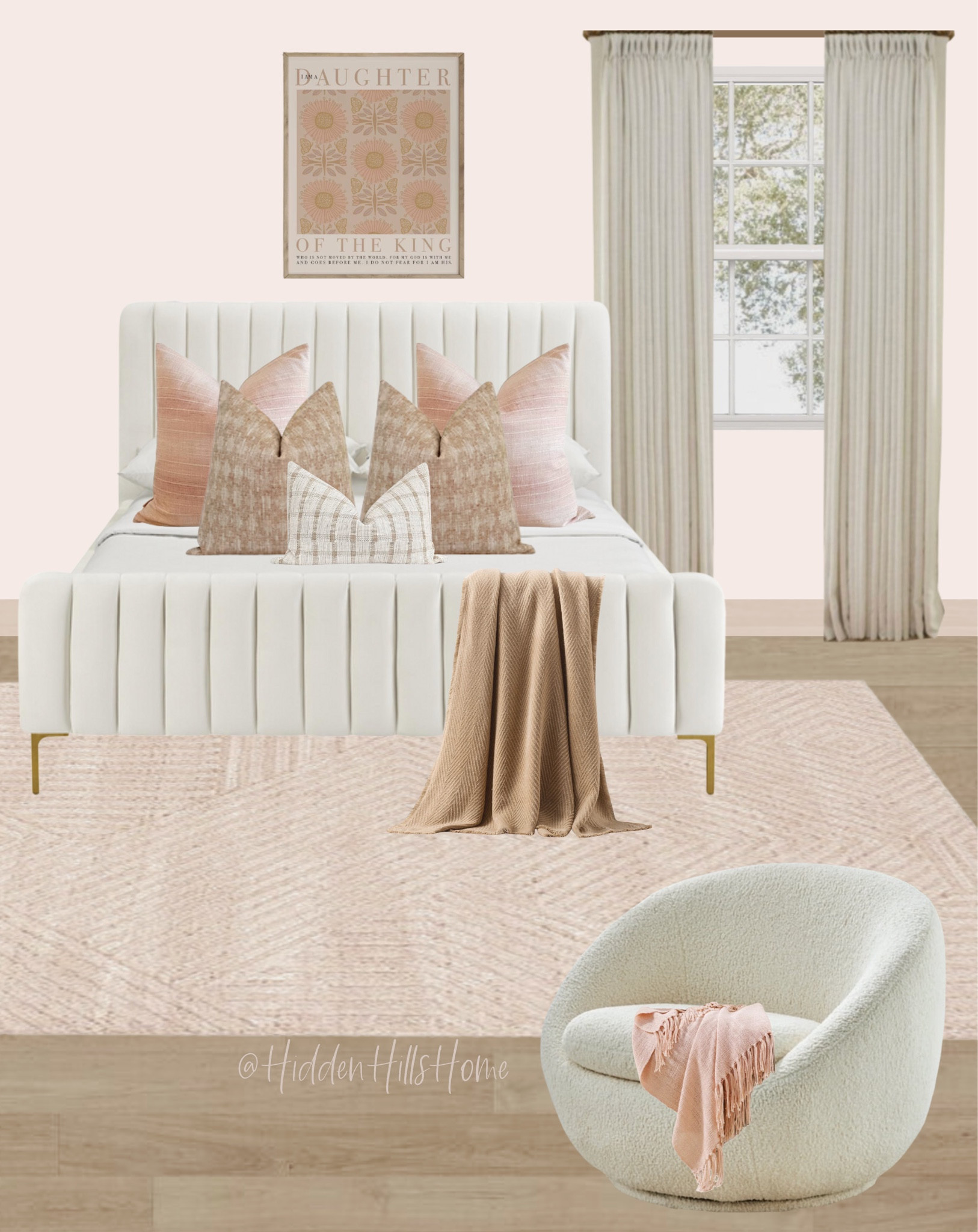 Girls bedroom decor, teen girls bedroom decor ideas, girls room mood board, pink and cream girls bedroom ideas, kids bedroom #girlsbedroom

Wall color is SW Intimate White 

#LTKkids #LTKhome #LTKsalealert