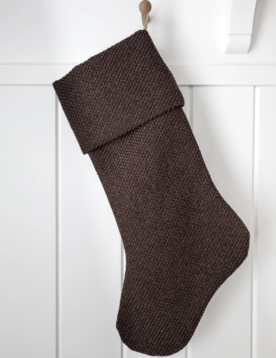 Textured Brown Christmas Stocking | Heritage Design | Hackner Home (US)