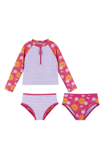 Andy & Evan Kids' Fruit Stripe Reversible Two-Piece Rashguard Swimsuit | Nordstrom | Nordstrom