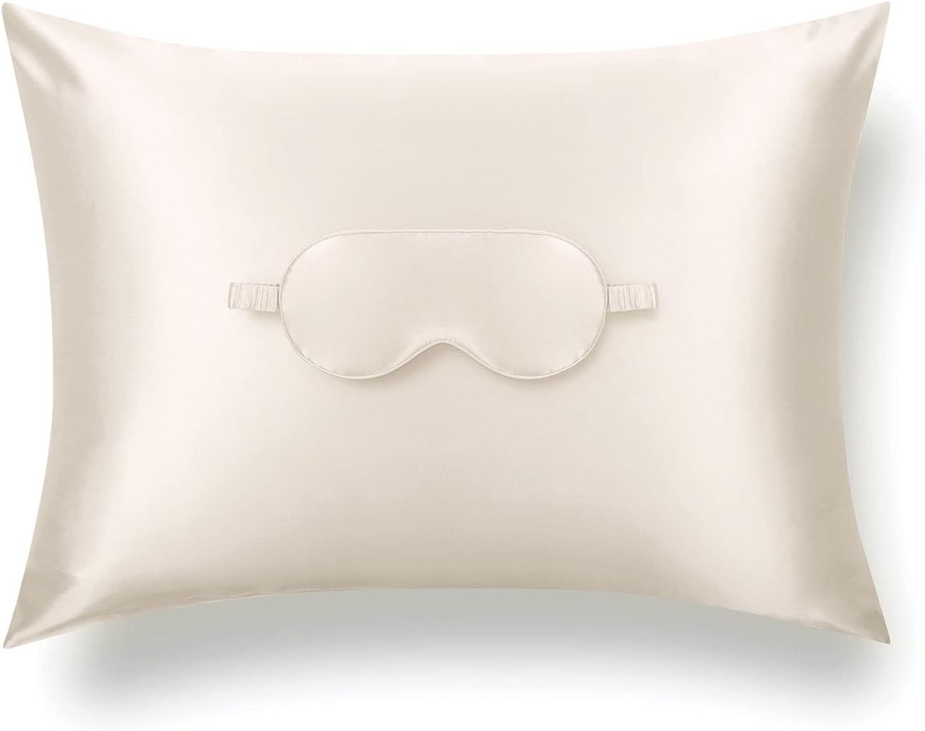 Tafts Silk Pillowcase 22 Momme 100% Pure Mulberry Silk Pillowcase & Sleep Mask for Hair and Skin,... | Amazon (US)