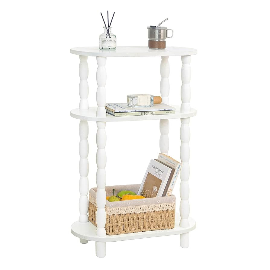 MaxSmeo Narrow Side Table, Small End Table with 3-Tier Open Shelf, Slim Bedside Table Nightstand ... | Amazon (US)