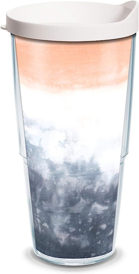 Tervis Black and Coral Tie Dye Insulated Tumbler with Wrap and White Lid, 24oz, Clear | Amazon (US)