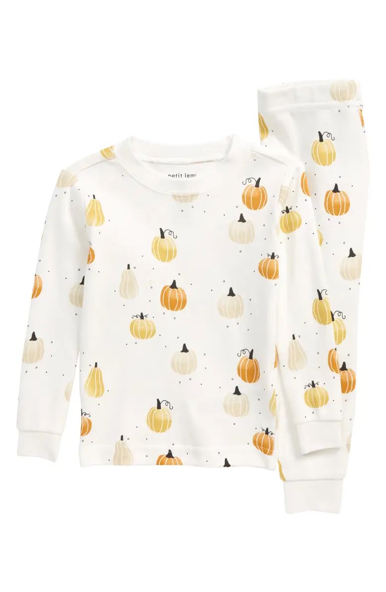 Pumpkin Two-Piece Fitted Cotton Pajamas | Nordstrom