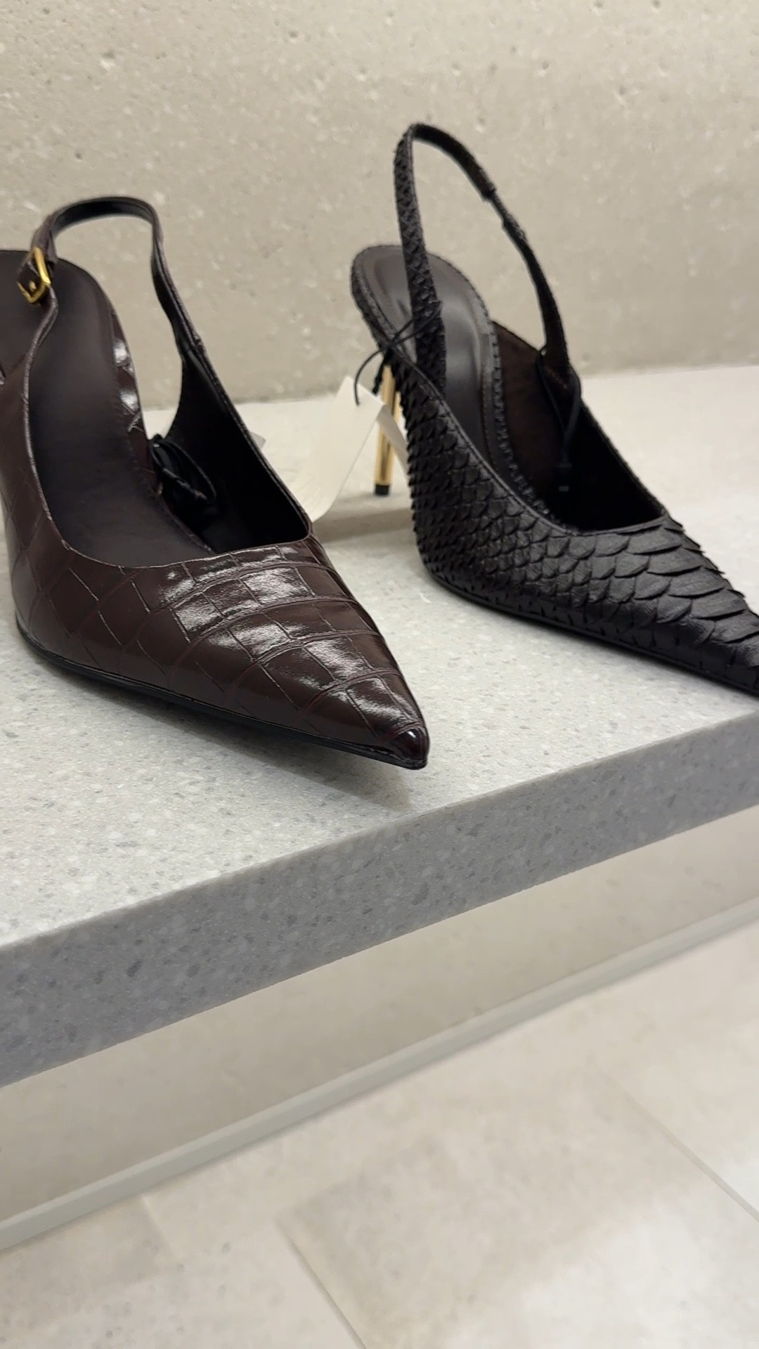 Crocodile and snake skin effect slingback heel find!

#LTKootd