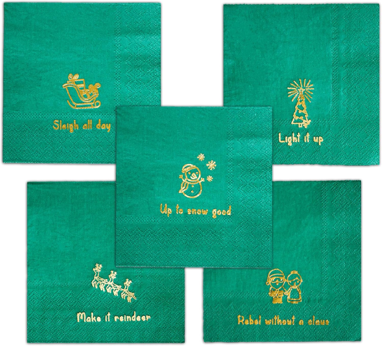 Coterie Holiday Napkins (Set of 25) - Christmas, Funny, Witty Holiday Napkins | 5" Paper Napkins | Amazon (US)